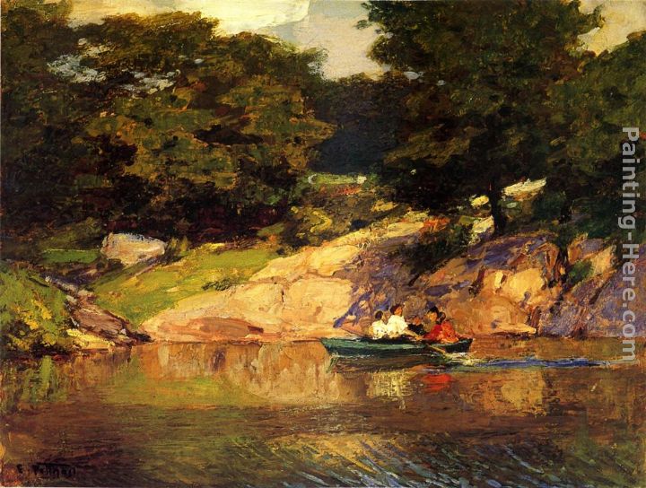 Boating in Central Park painting - Edward Potthast Boating in Central Park art painting